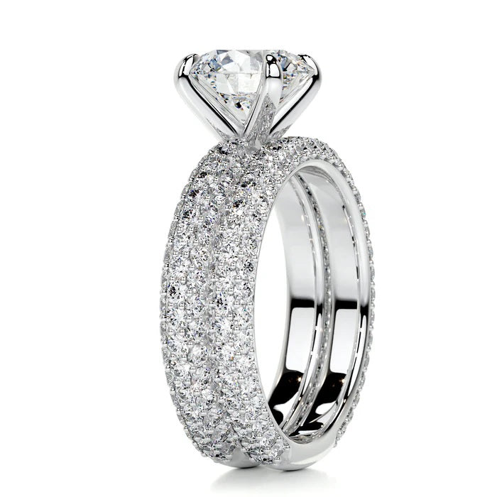 2 CT Brilliant Round Solitaire Ring with Matching Band