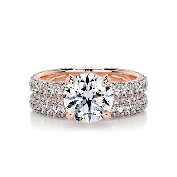 2 CT Brilliant Round Solitaire Ring with Matching Band