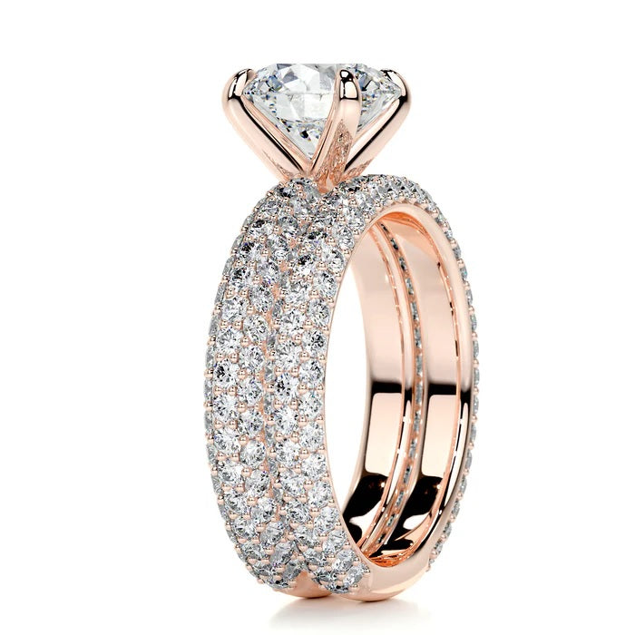 2 CT Brilliant Round Solitaire Ring with Matching Band