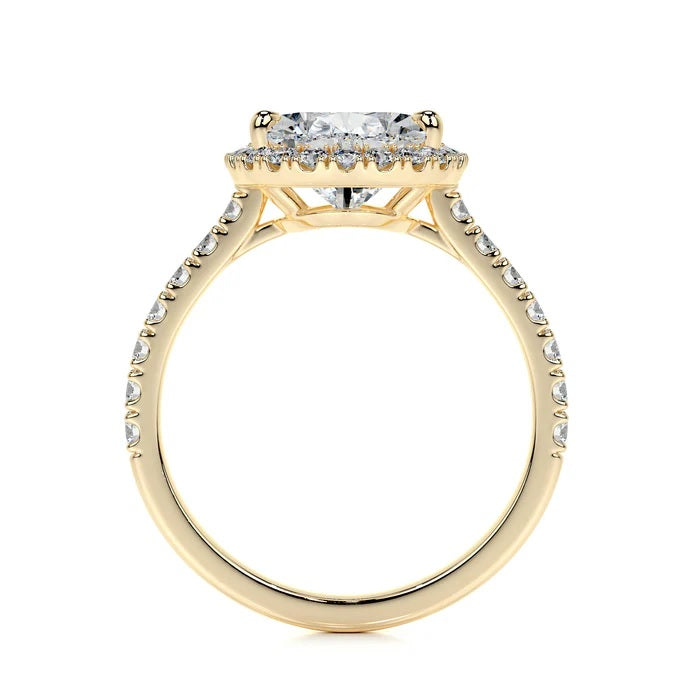 3 CT Solitaire Pear Accent Ring