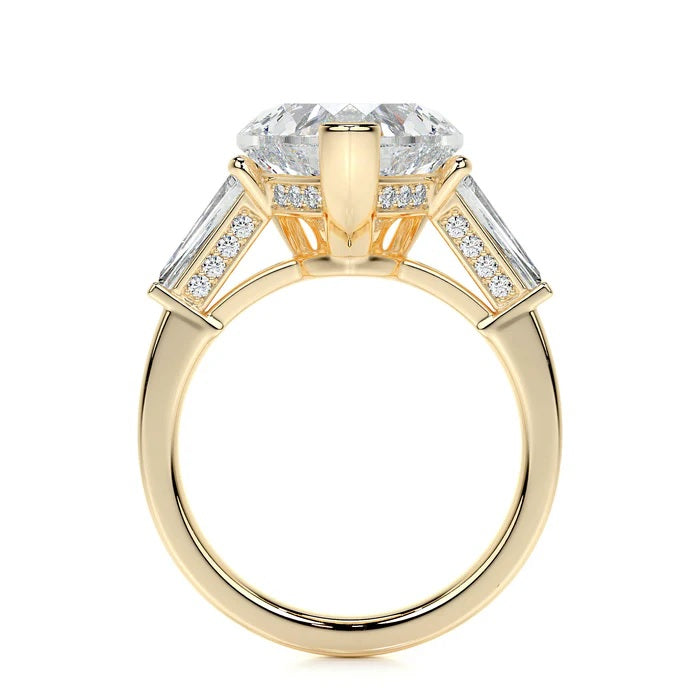 3 CT Solitaire Heart Three Stone Diamond Ring