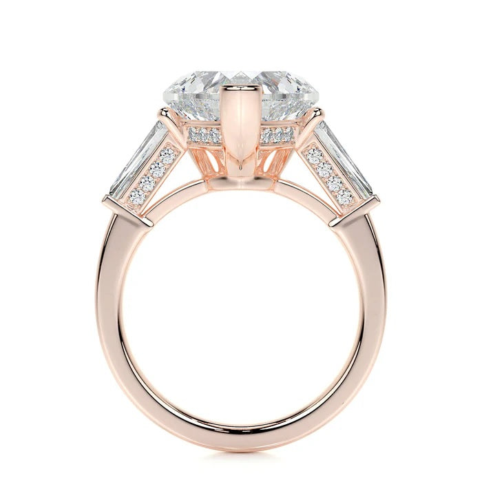 3 CT Solitaire Heart Three Stone Diamond Ring