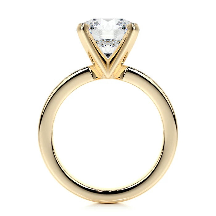 3 CT Brilliant Round Solitaire Accent Ring