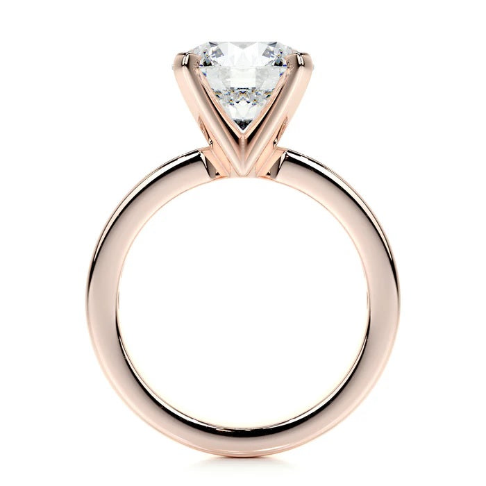 3 CT Brilliant Round Solitaire Accent Ring