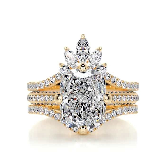 4 CT Cushion Diamond Ring with Matching Bands