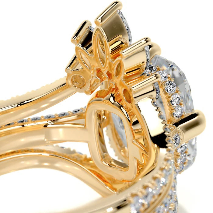 4 CT Cushion Diamond Ring with Matching Bands