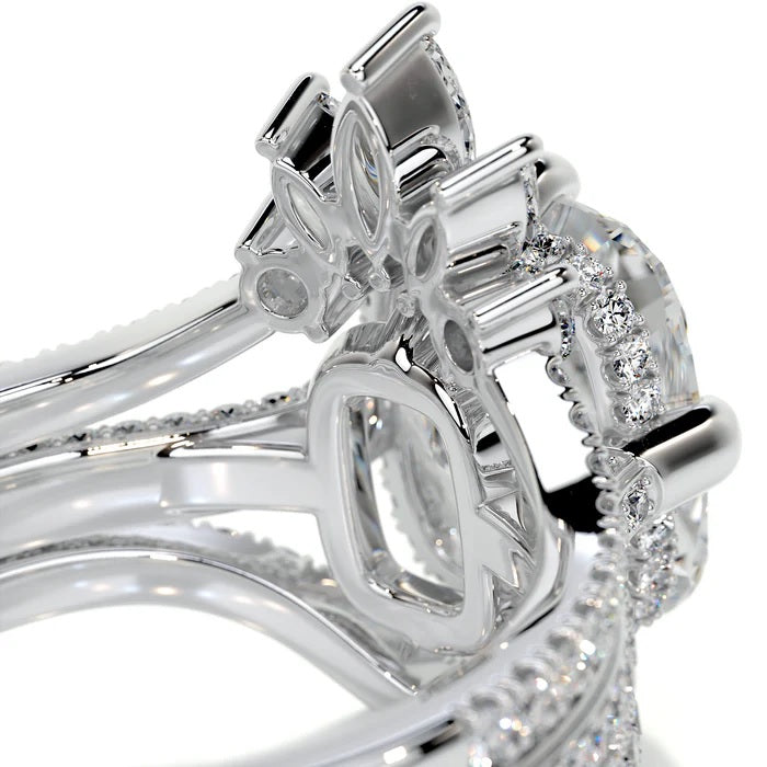 4 CT Cushion Diamond Ring with Matching Bands