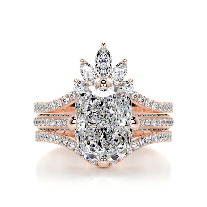 4 CT Cushion Diamond Ring with Matching Bands