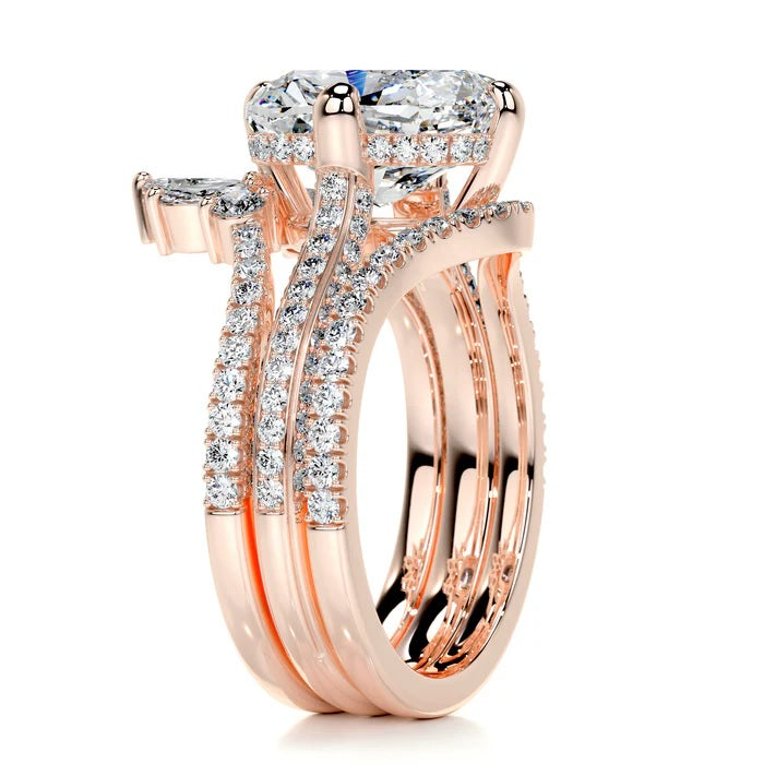 4 CT Cushion Diamond Ring with Matching Bands