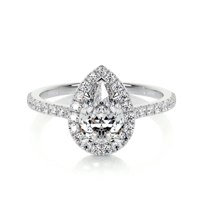 1 CT Pear Halo Ring