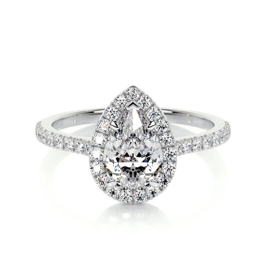 1 CT Pear Halo Ring