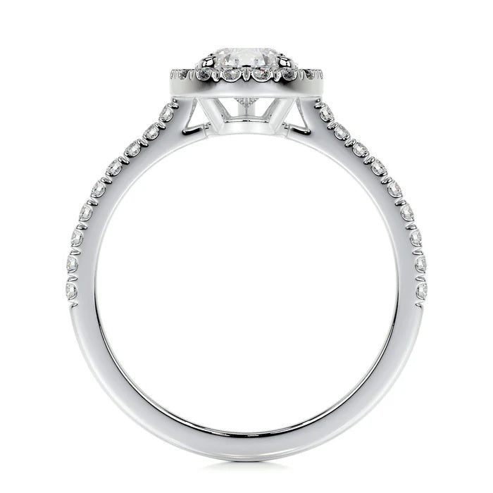 1 CT Pear Halo Ring