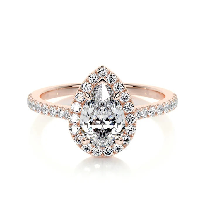 1 CT Pear Halo Ring