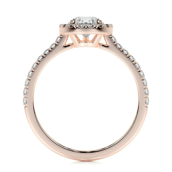 1 CT Pear Halo Ring