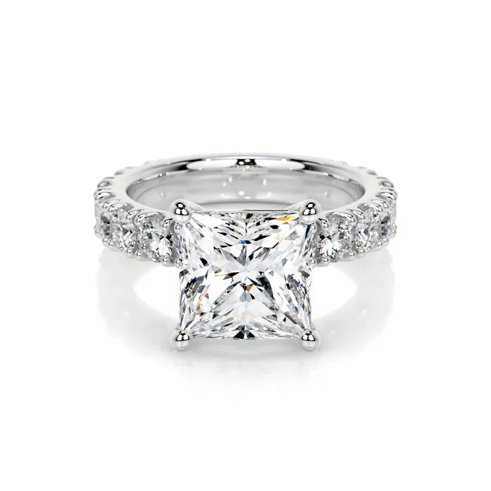 3 CT Solitaire Princess Accent Ring