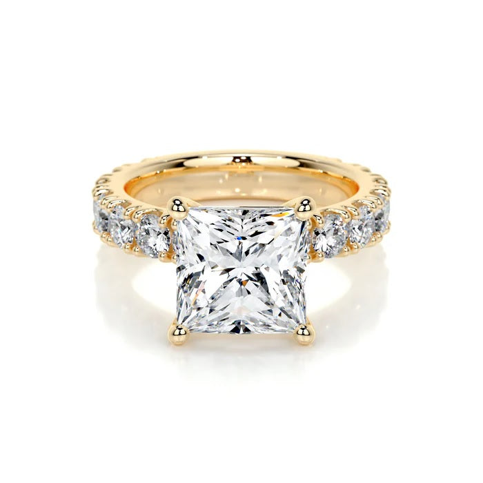 3 CT Solitaire Princess Accent Ring
