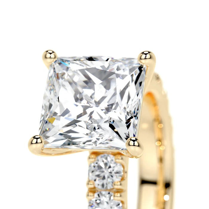3 CT Solitaire Princess Accent Ring