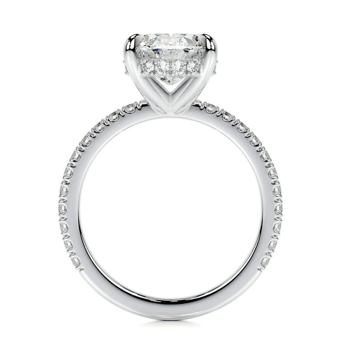 2 CT Solitaire Oval Accent Diamond Ring