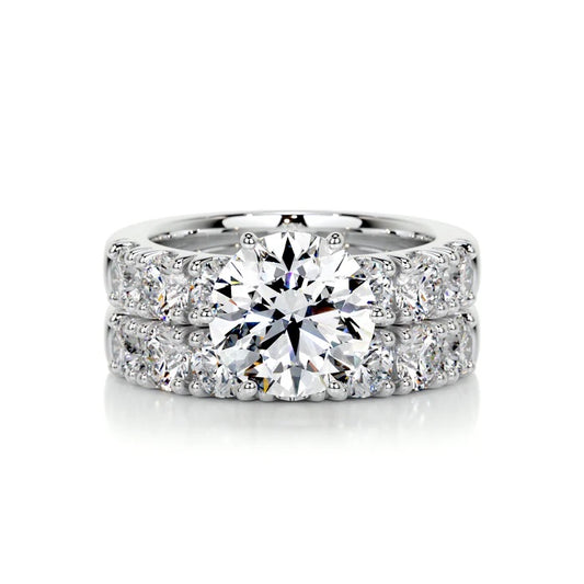3 CT Solitaire Brilliant Round Diamond Ring with Matching band