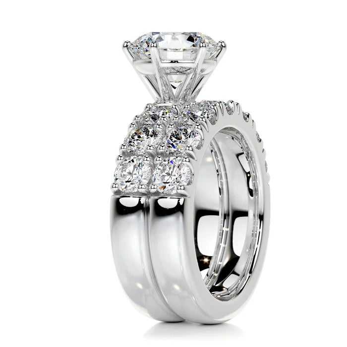 3 CT Solitaire Brilliant Round Diamond Ring with Matching band