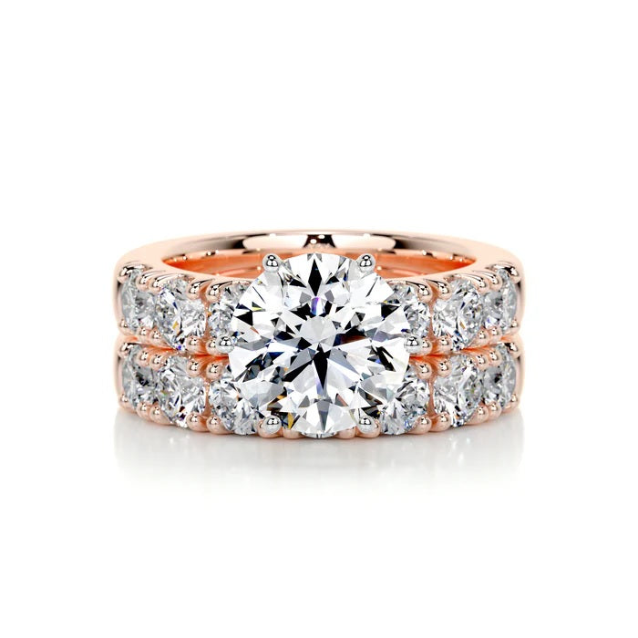 3 CT Solitaire Brilliant Round Diamond Ring with Matching band