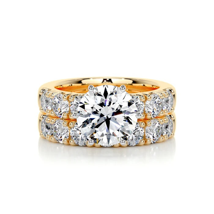 3 CT Solitaire Brilliant Round Diamond Ring with Matching band