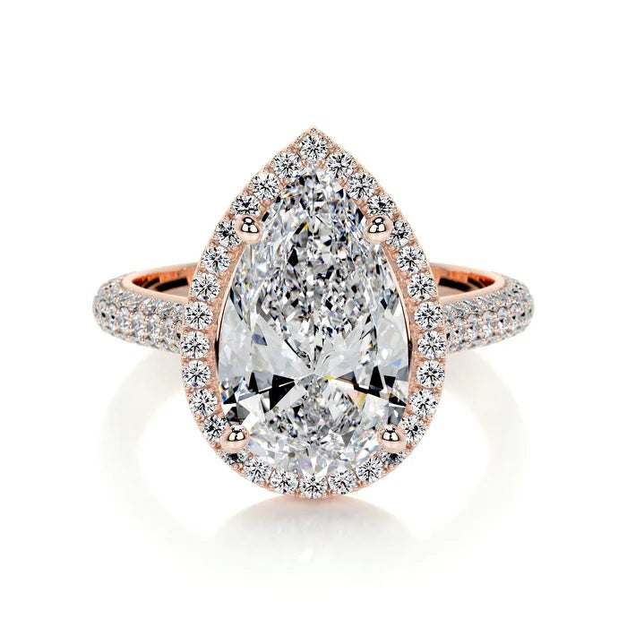 3 CT Solitaire Pear Diamond Accent Ring