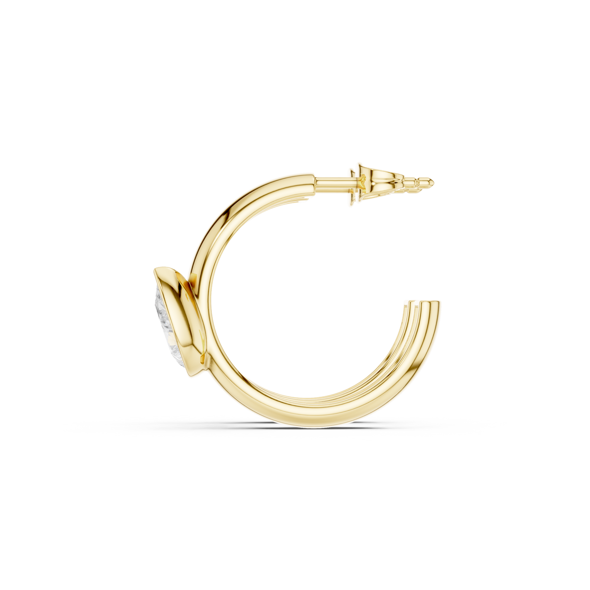 Virelia Pear Diamond Hoop Earrings