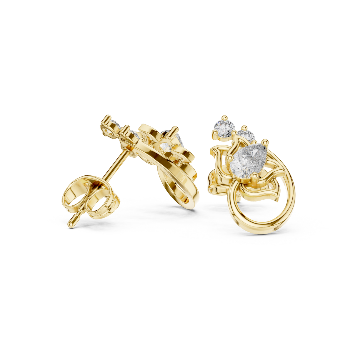 Elvaria Floral Loop Diamond Studs