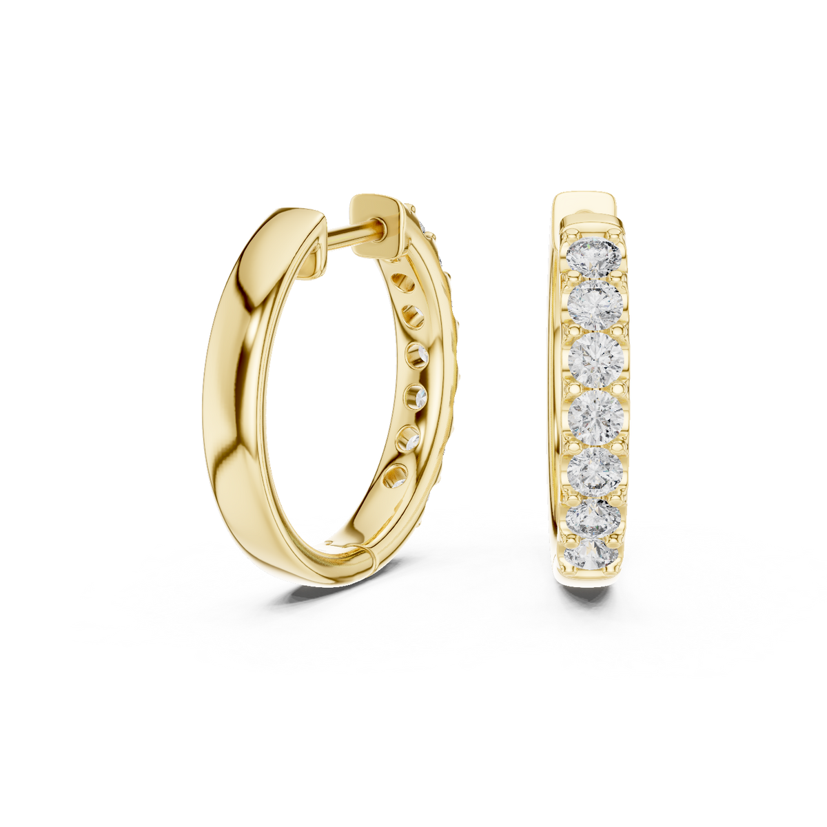 Velmora Round Diamond Pave Hoops