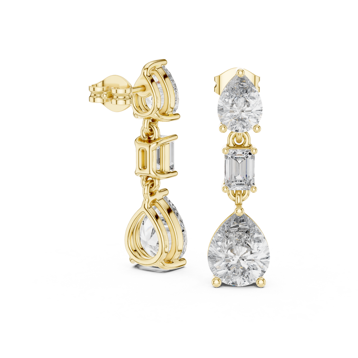 Viresta Pear Emerald Cascade Drop Earring