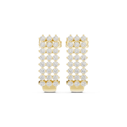 Lustra Luxe Round Lab Grown Diamond Stud Earrings in Gold for Women