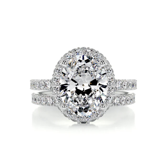 2 CT Solitaire Oval Diamond Accent Ring