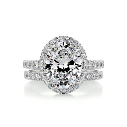 2 CT Solitaire Oval Diamond Accent Ring