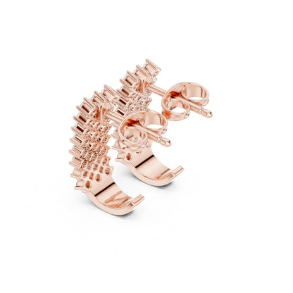 Lustra Luxe Round Lab Grown Diamond Stud Earrings in Gold for Women