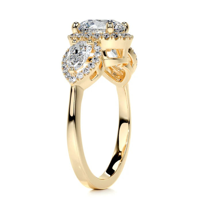 1.5 CT Brilliant Round Three Stone Diamond Ring