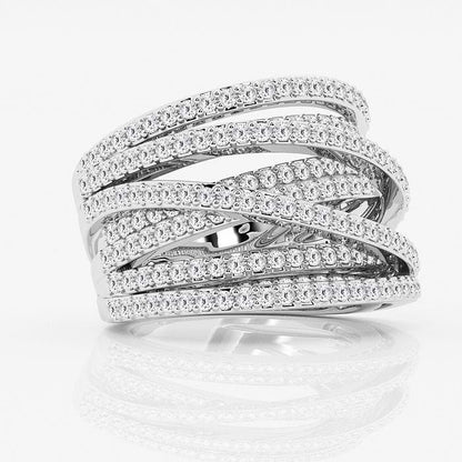 2.5 CT Round Crossover Diamond Ring