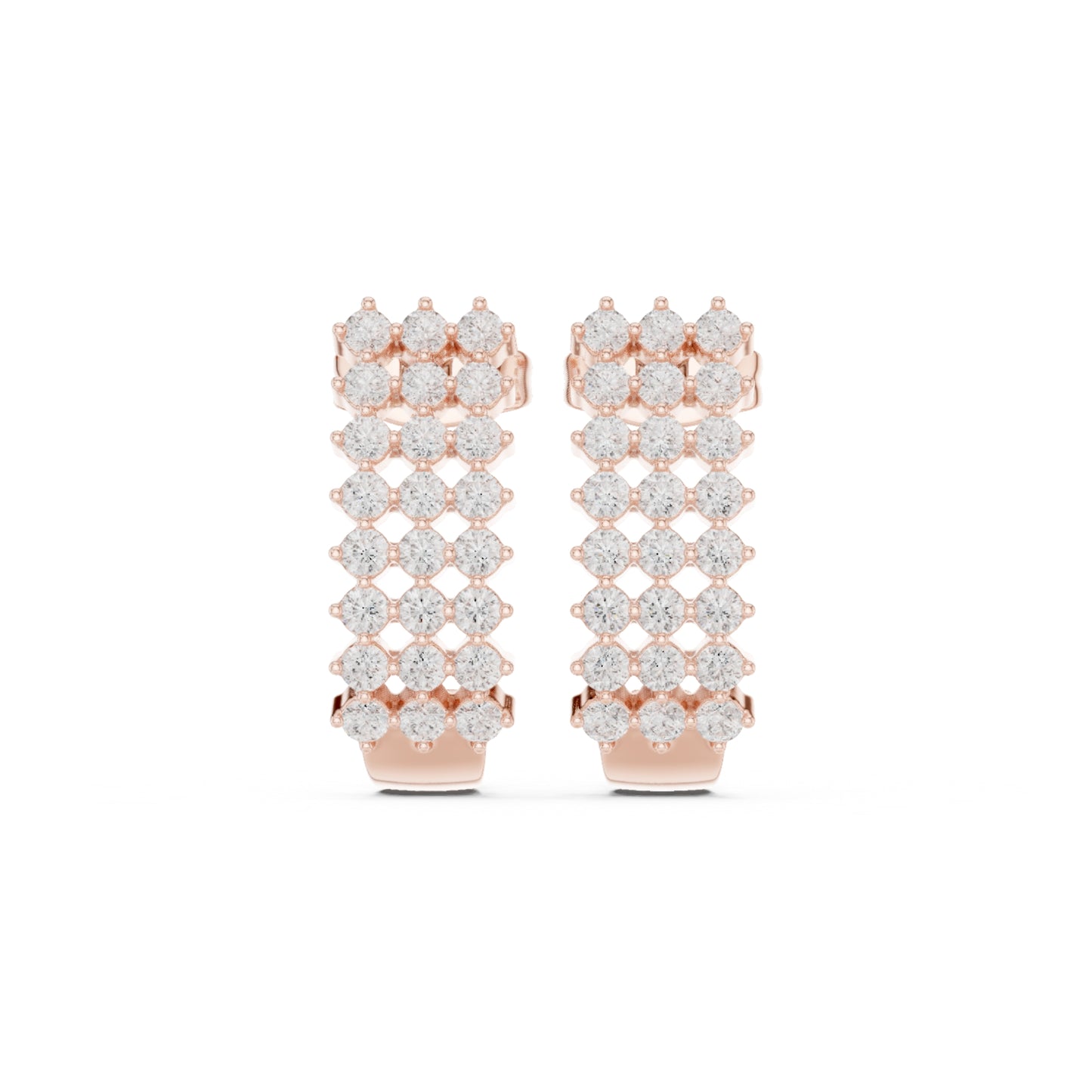 Lustra Luxe Round Lab Grown Diamond Stud Earrings in Gold for Women