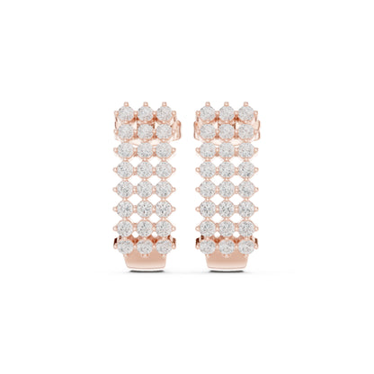 Lustra Luxe Round Lab Grown Diamond Stud Earrings in Gold for Women