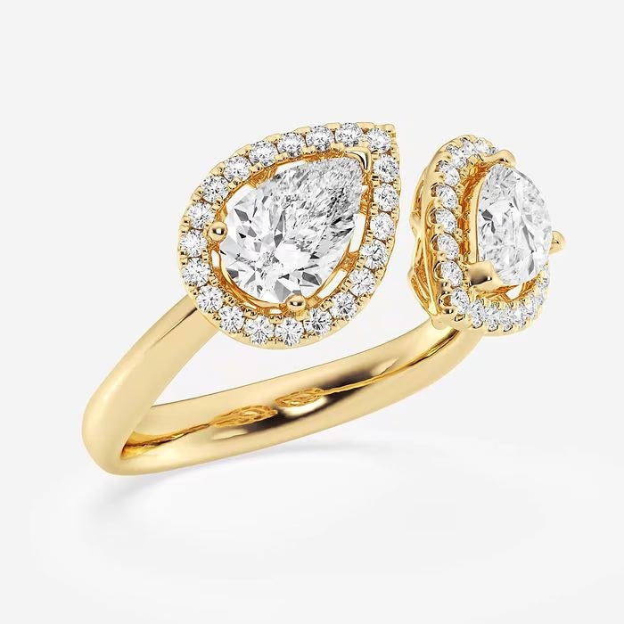 Pear Toi-et-Moi Ring