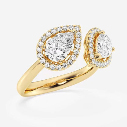 Pear Toi-et-Moi Ring