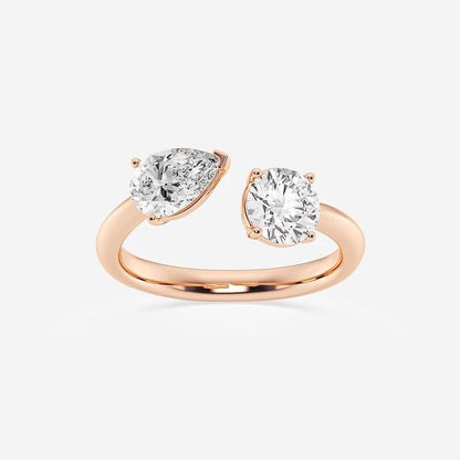 1.5 CTs Pear & Round Toi-et-Moi Ring