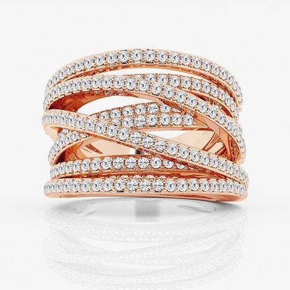 2.5 CT Round Crossover Diamond Ring