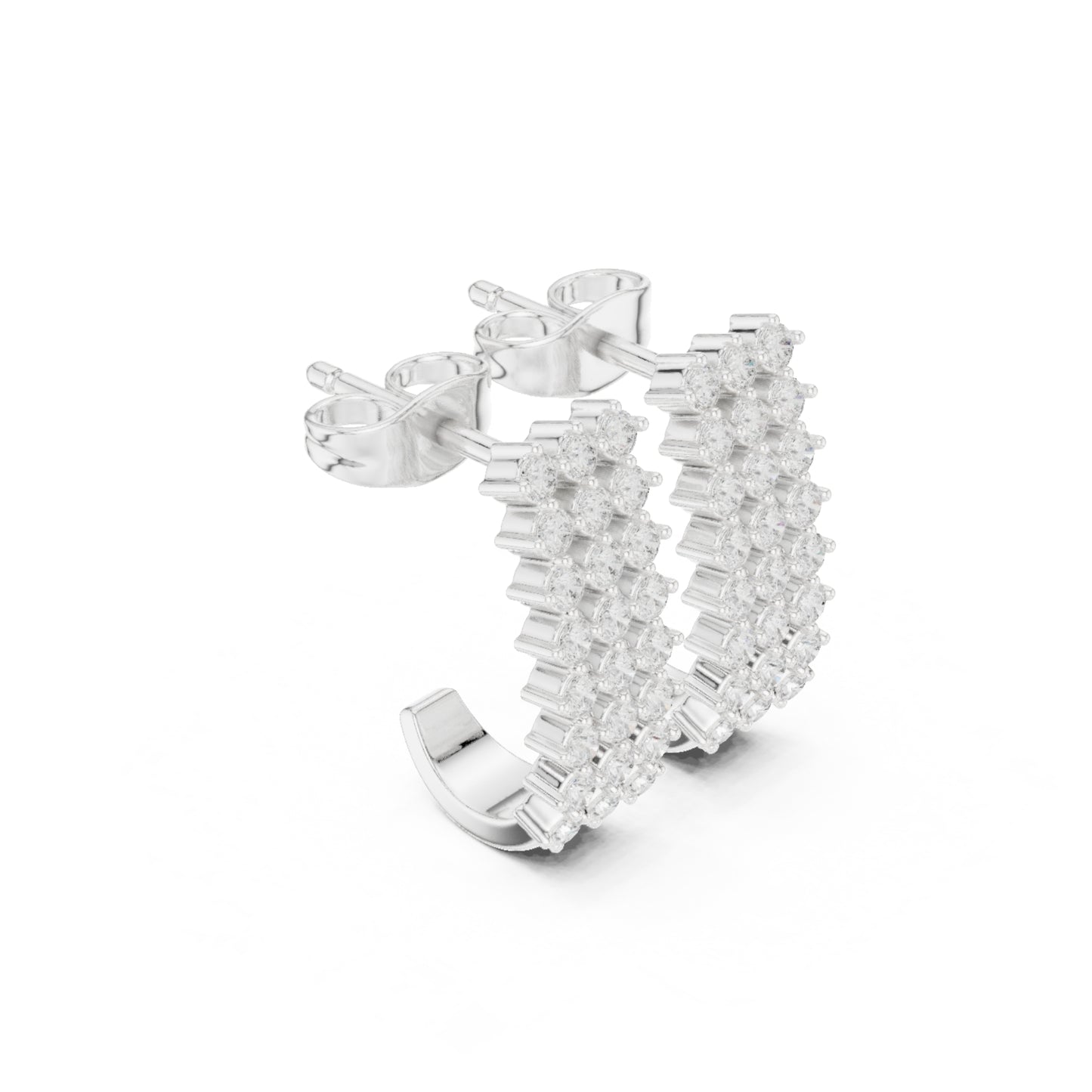 Lustra Luxe Round Lab Grown Diamond Stud Earrings in Gold for Women