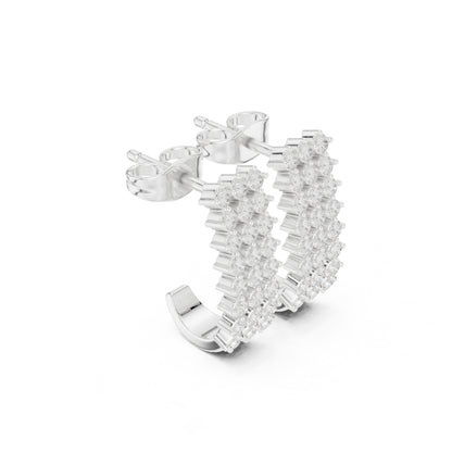 Lustra Luxe Round Lab Grown Diamond Stud Earrings in Gold for Women