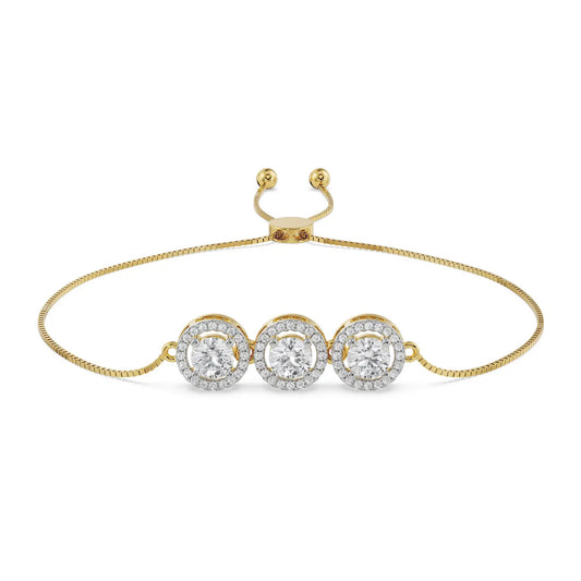 Elegant Trio Round Diamond Bracelet