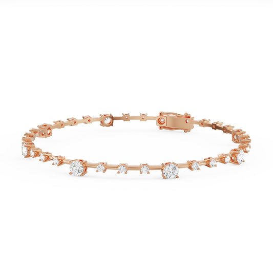 Brilliant Round Diamond Linking Bracelet