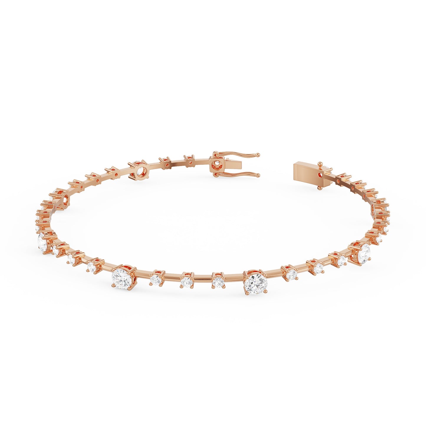 Brilliant Round Diamond Linking Bracelet
