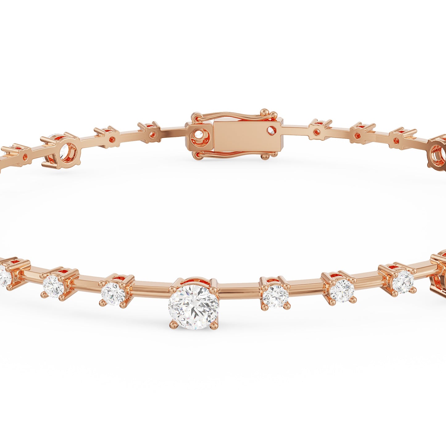 Brilliant Round Diamond Linking Bracelet