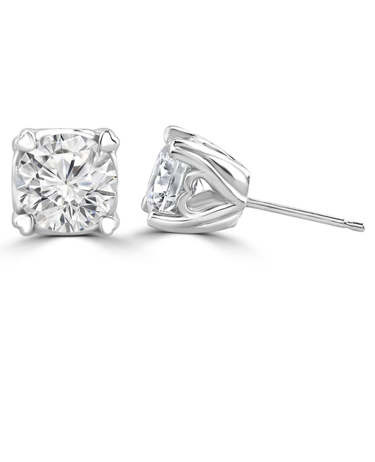 Round Brilliant Stud Earrings
